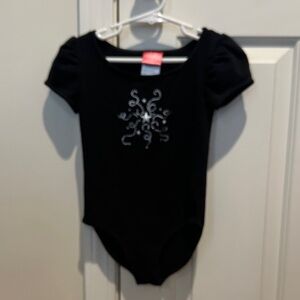Black Kids dance leotard with Sparkle Design